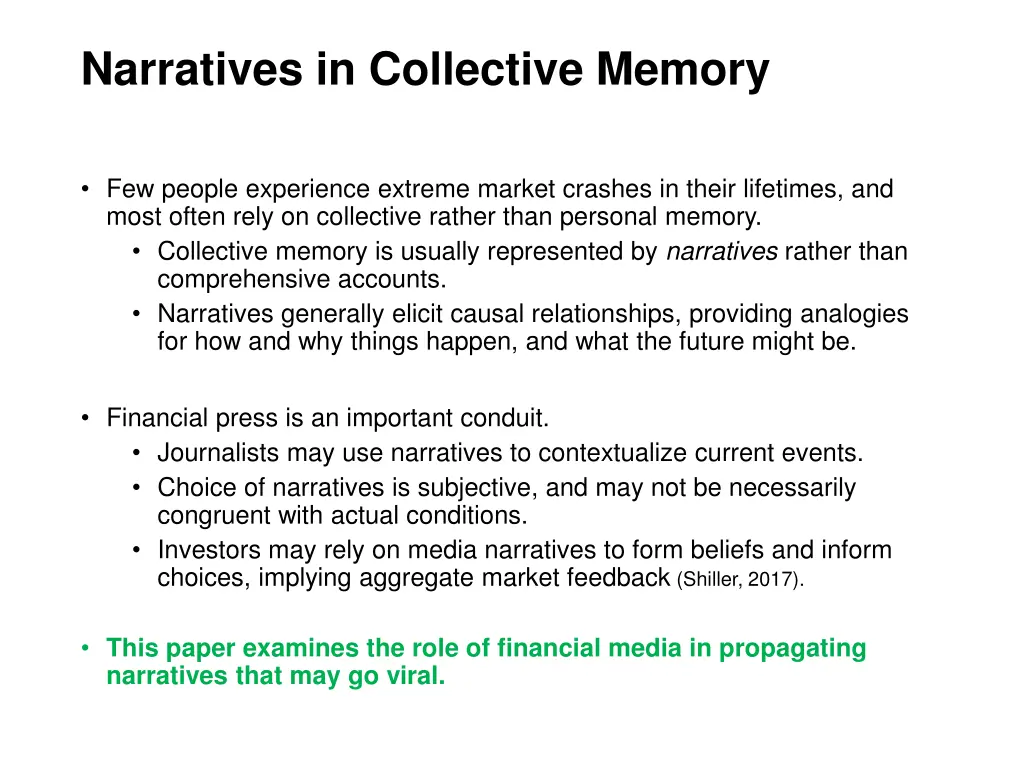 narratives in collective memory