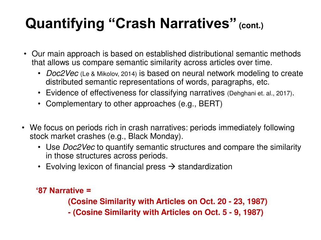 quantifying crash narratives cont