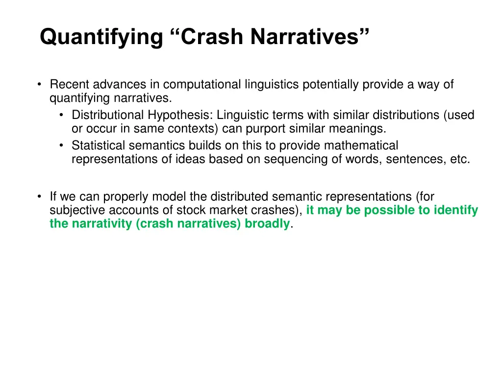 quantifying crash narratives