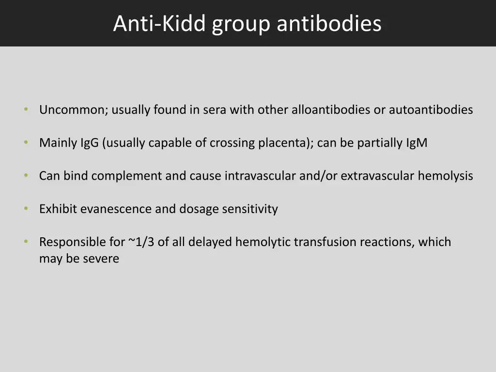 anti kidd group antibodies