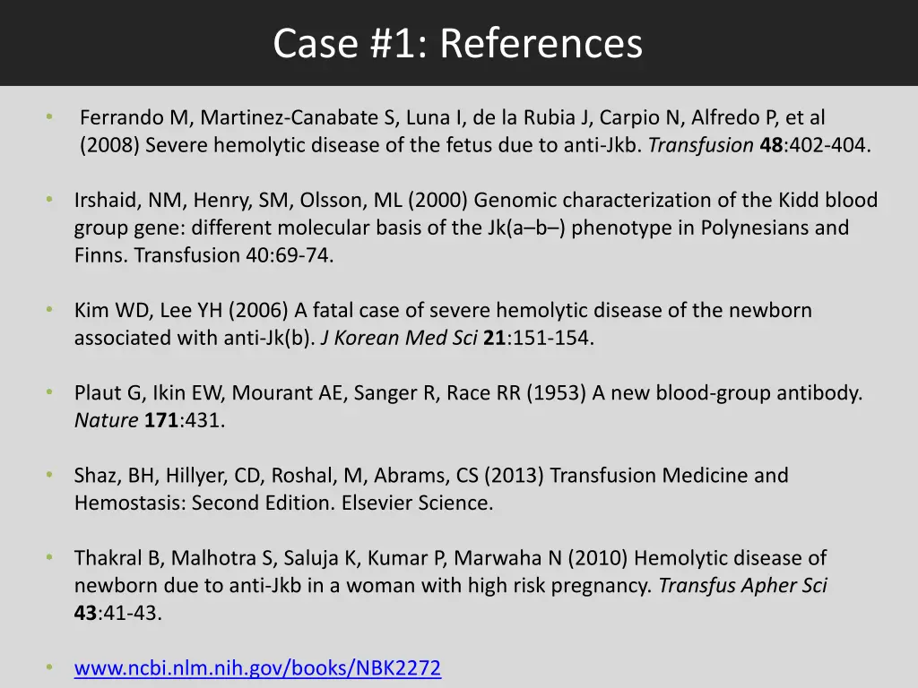 case 1 references