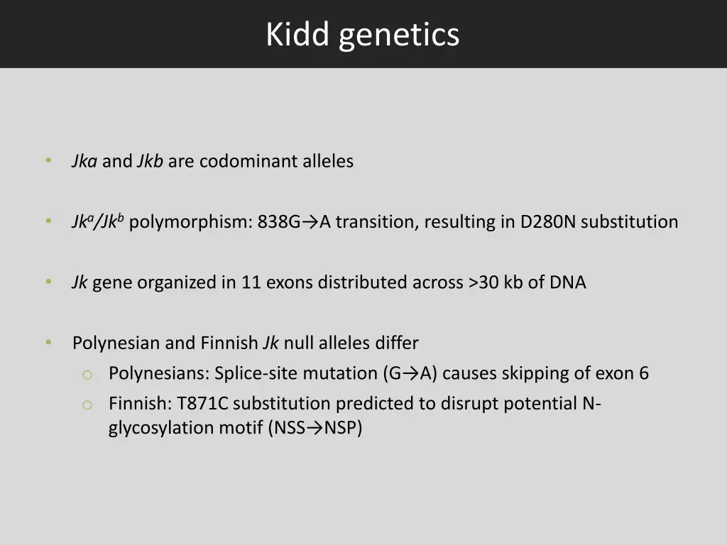 kidd genetics