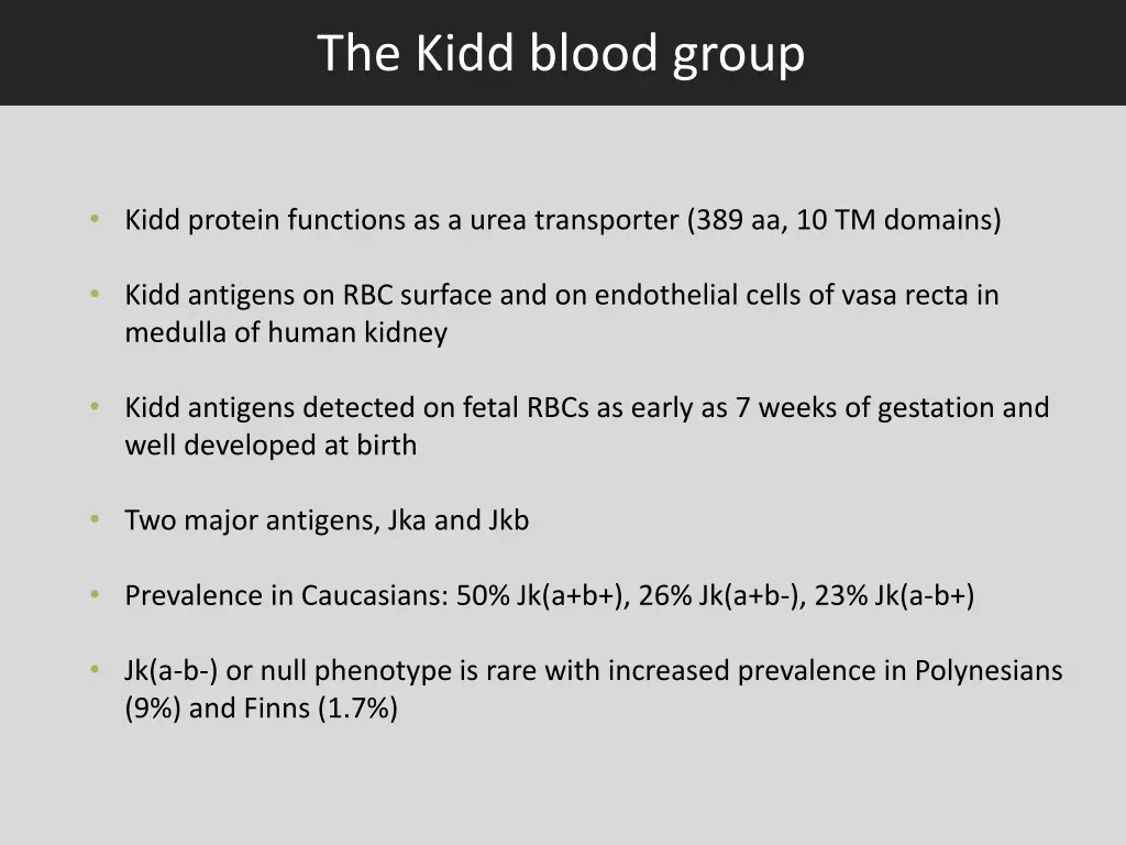 the kidd blood group