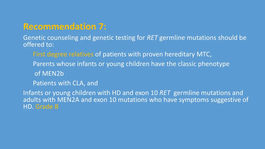 recommendation 7 genetic counseling and genetic