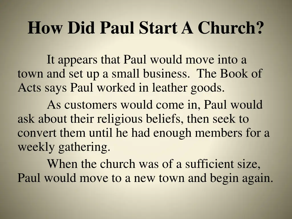 how did paul start a church