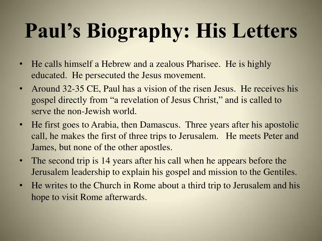 paul s biography his letters