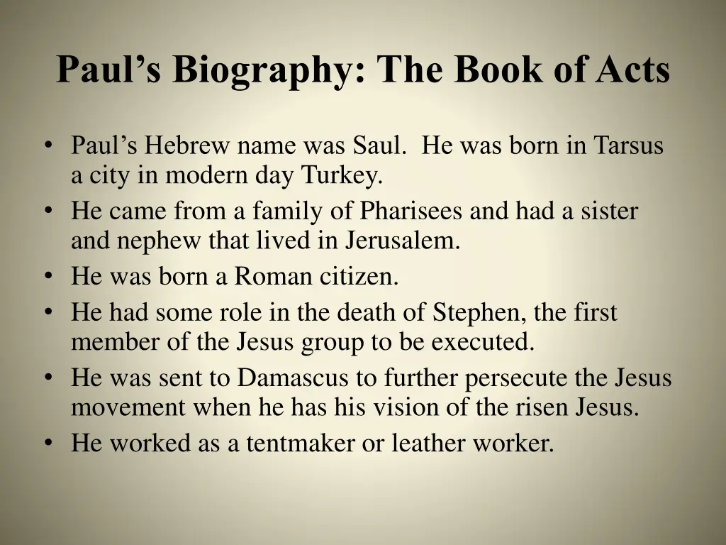 paul s biography the book of acts