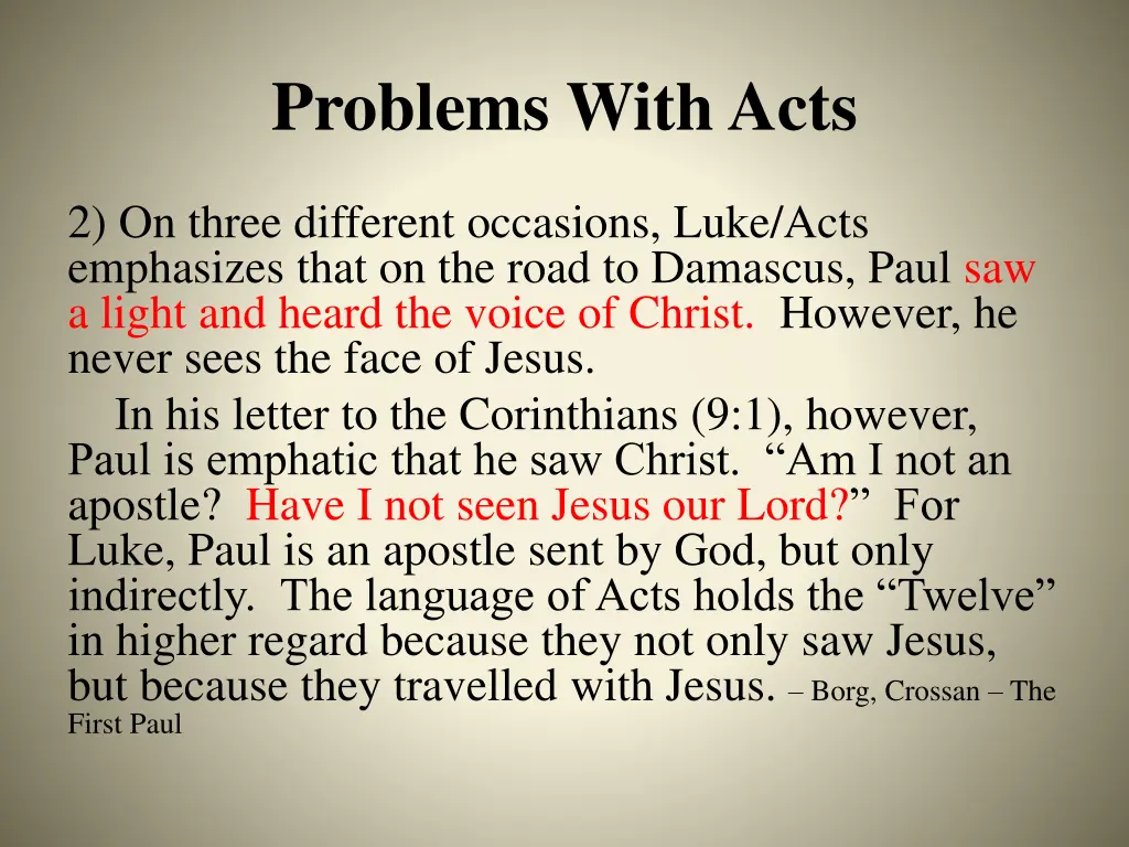 problems with acts 1