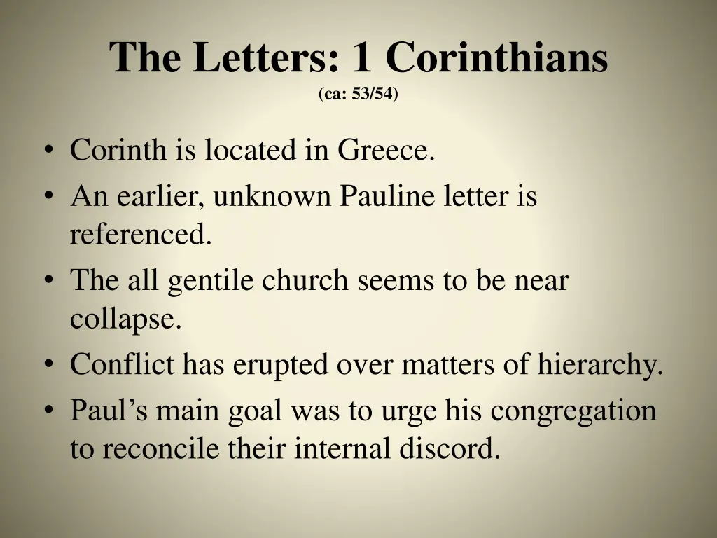 the letters 1 corinthians ca 53 54