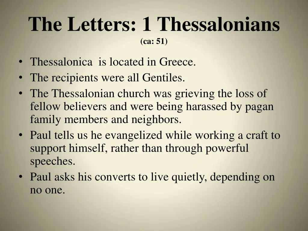 the letters 1 thessalonians ca 51