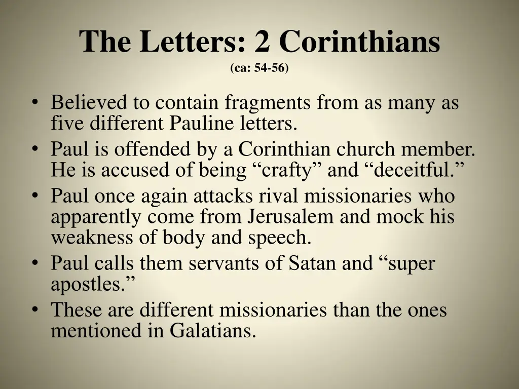 the letters 2 corinthians ca 54 56