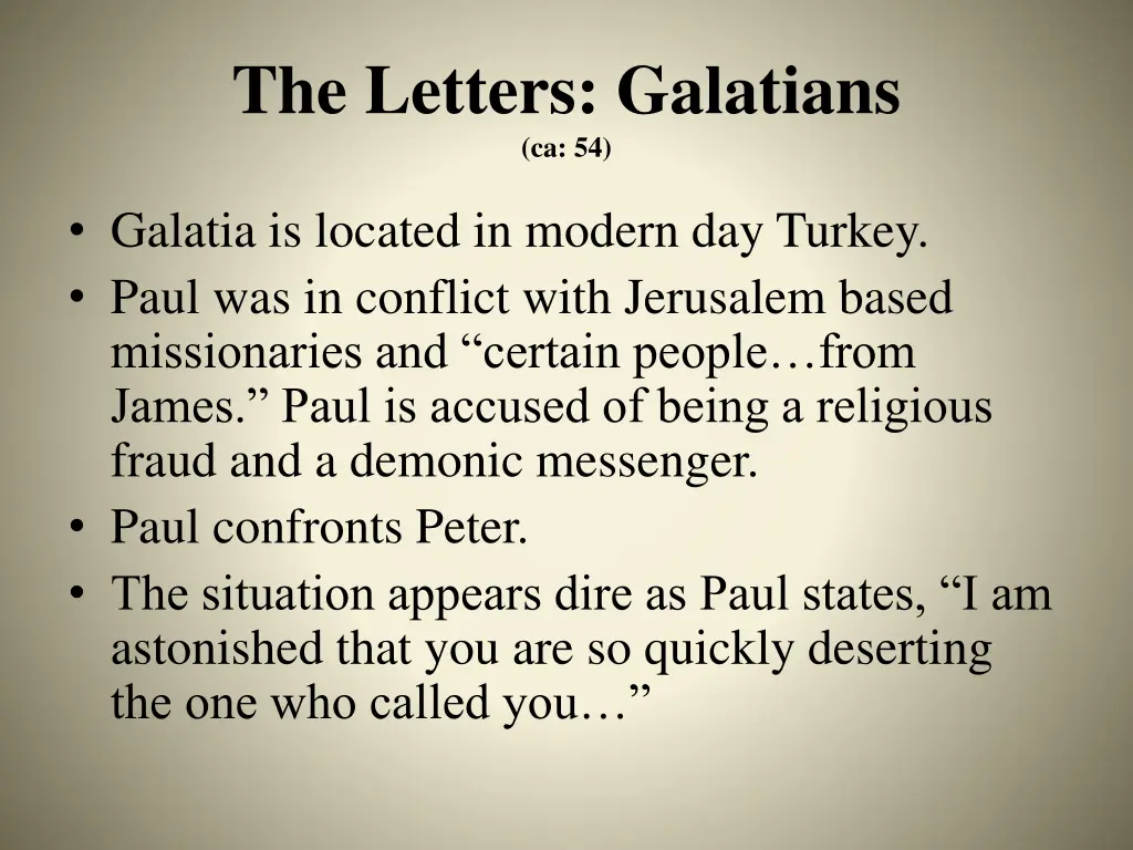 the letters galatians ca 54