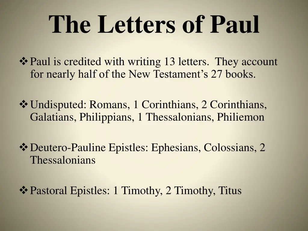 the letters of paul