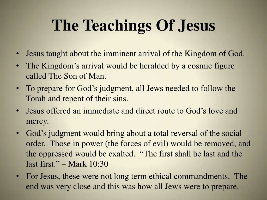 the teachings of jesus