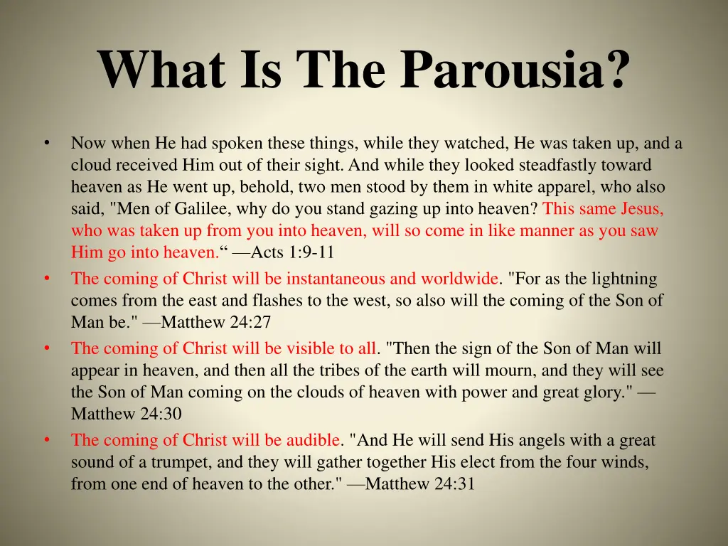 what is the parousia