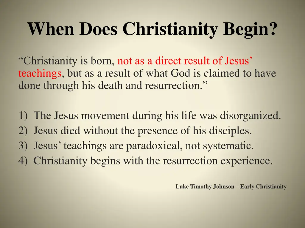 when does christianity begin