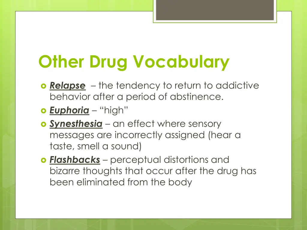 other drug vocabulary