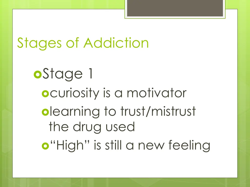 stages of addiction