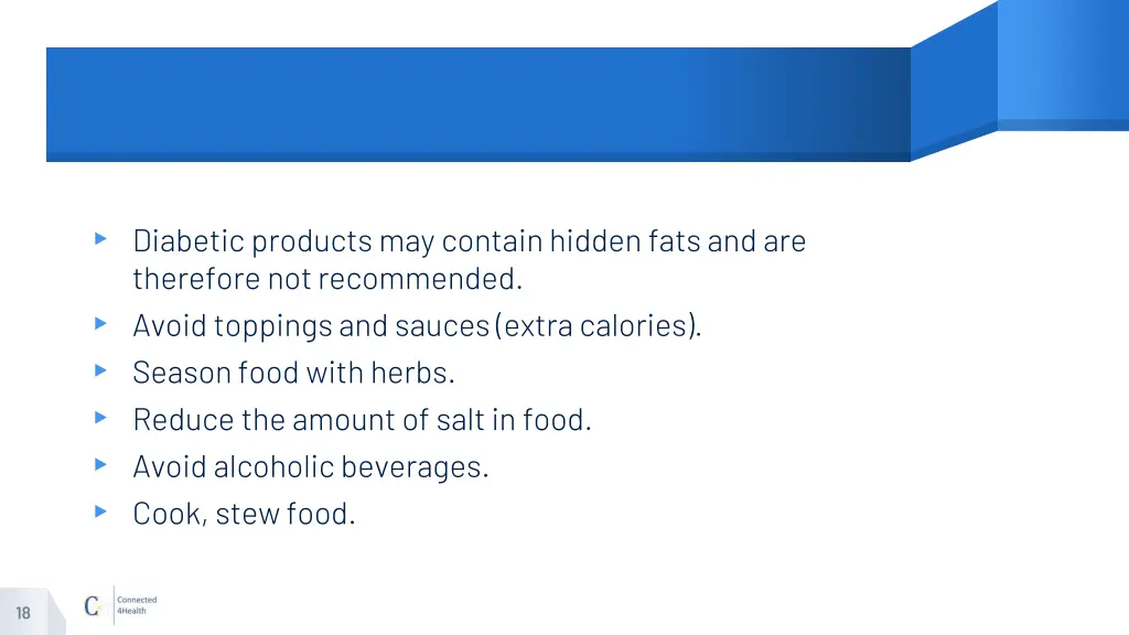 diabetic products may contain hidden fats