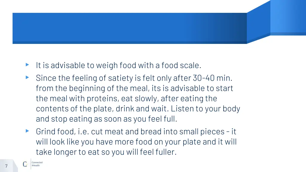 it is advisable to weigh food with a food scale