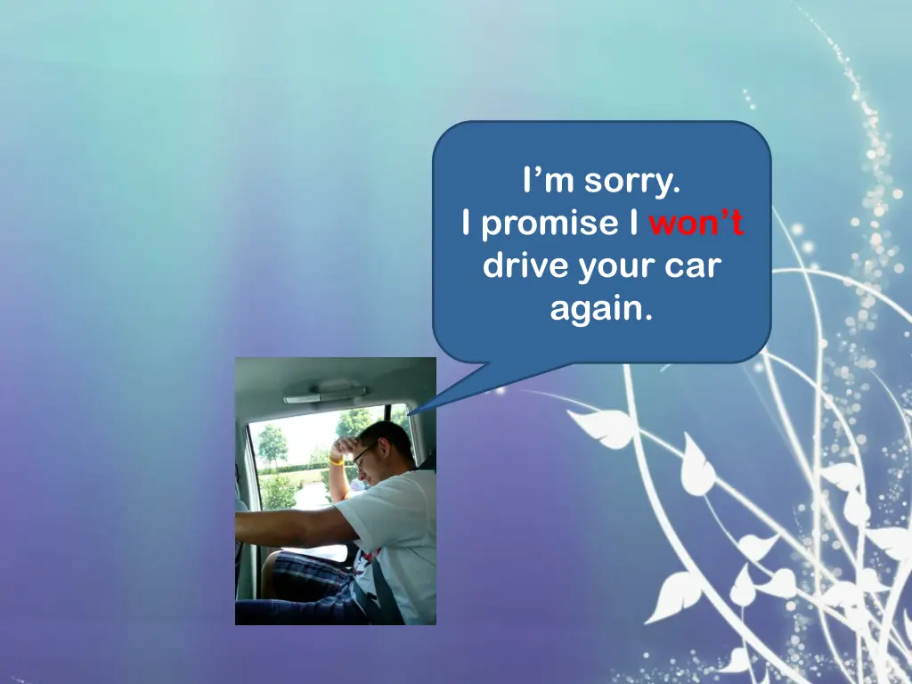 i m sorry i promise i won t drive your car again