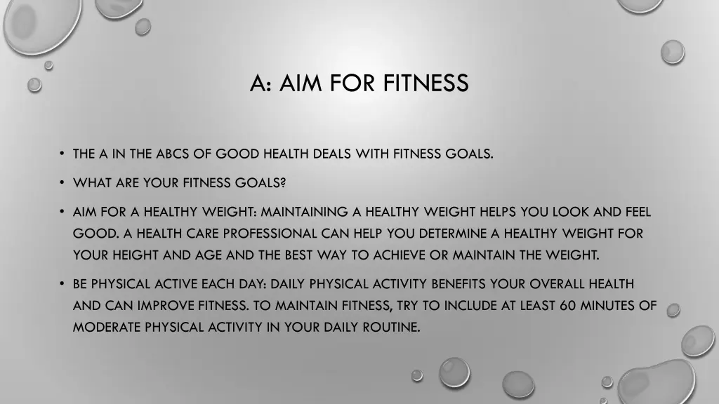 a aim for fitness