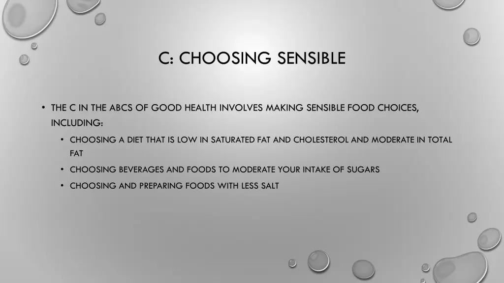 c choosing sensible