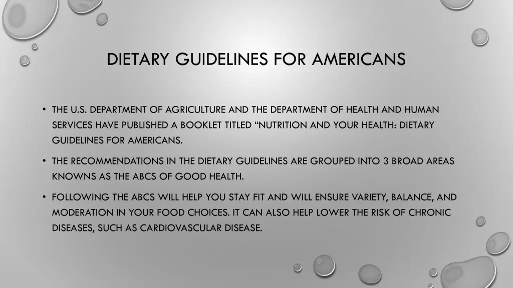 dietary guidelines for americans