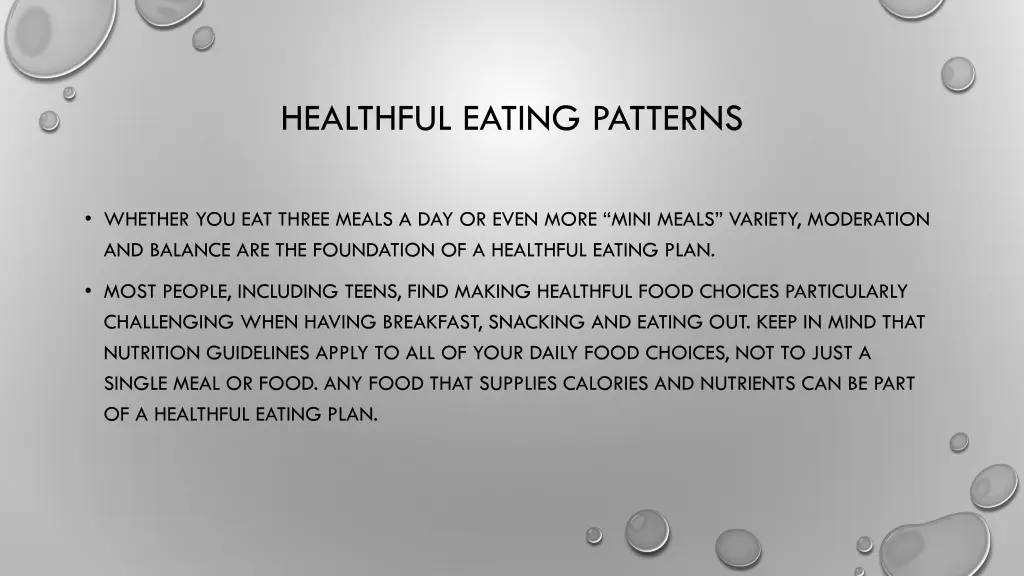 healthful eating patterns