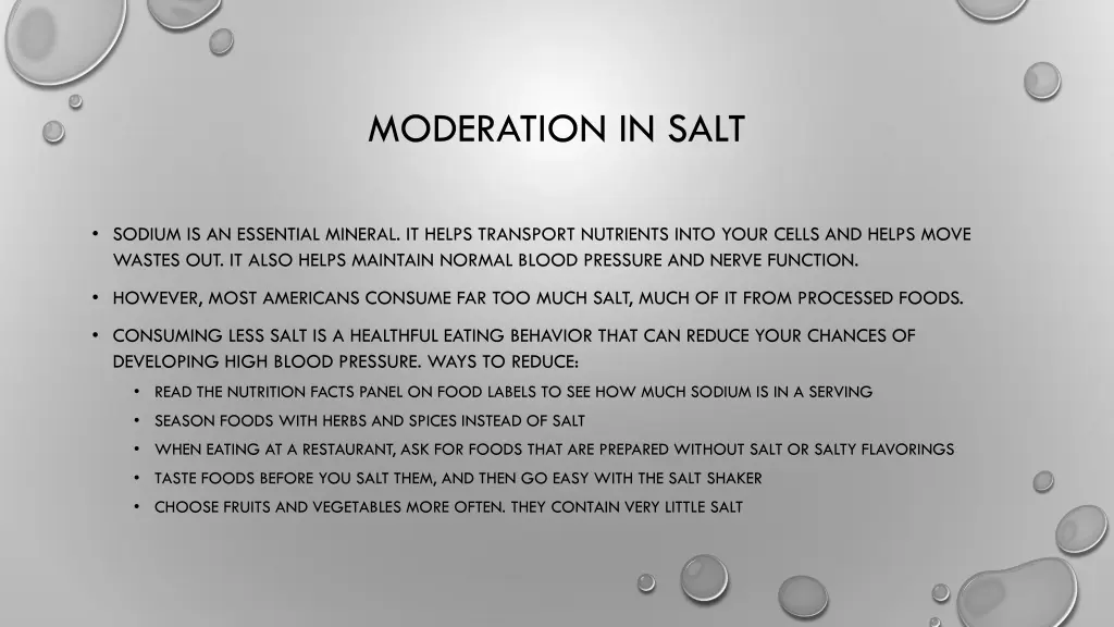 moderation in salt