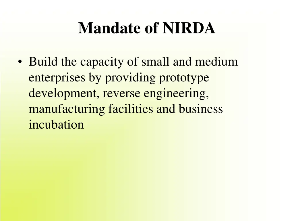 mandate of nirda 3