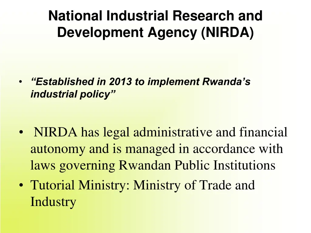 national industrial research and development