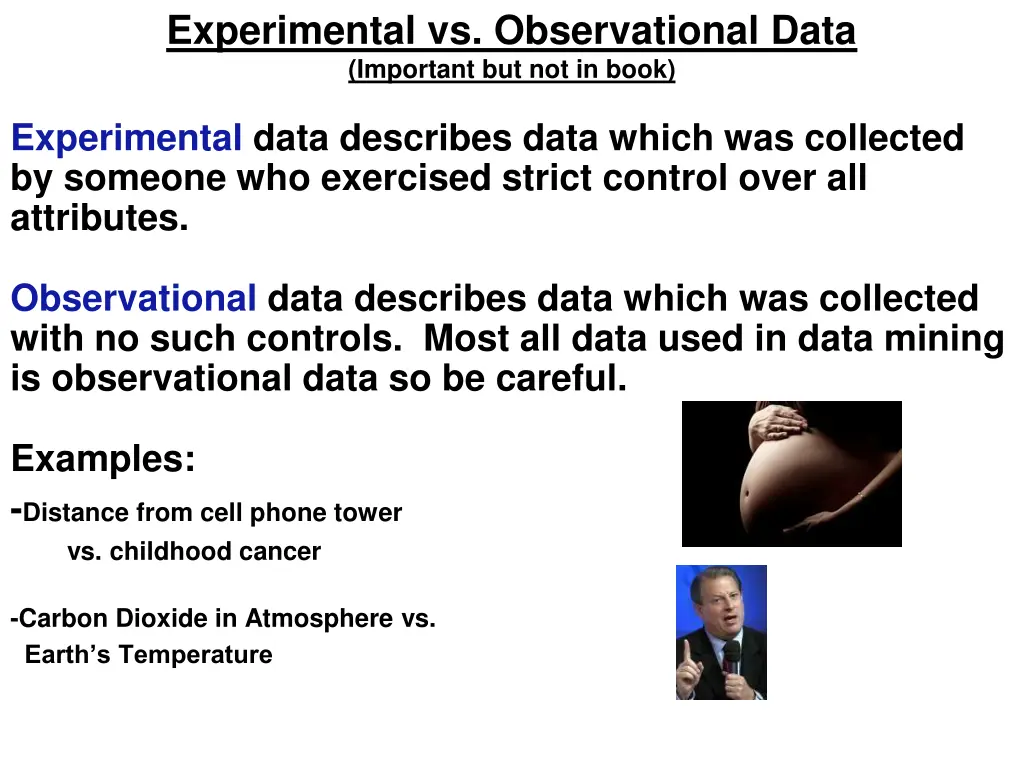 experimental vs observational data important