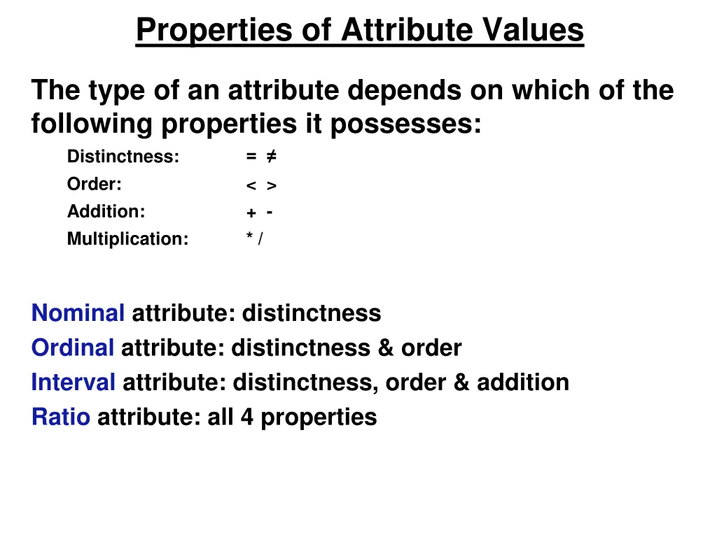 properties of attribute values