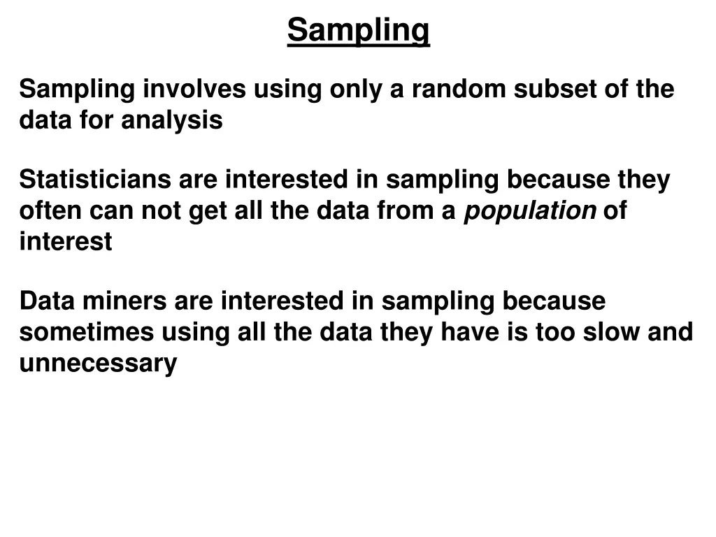 sampling