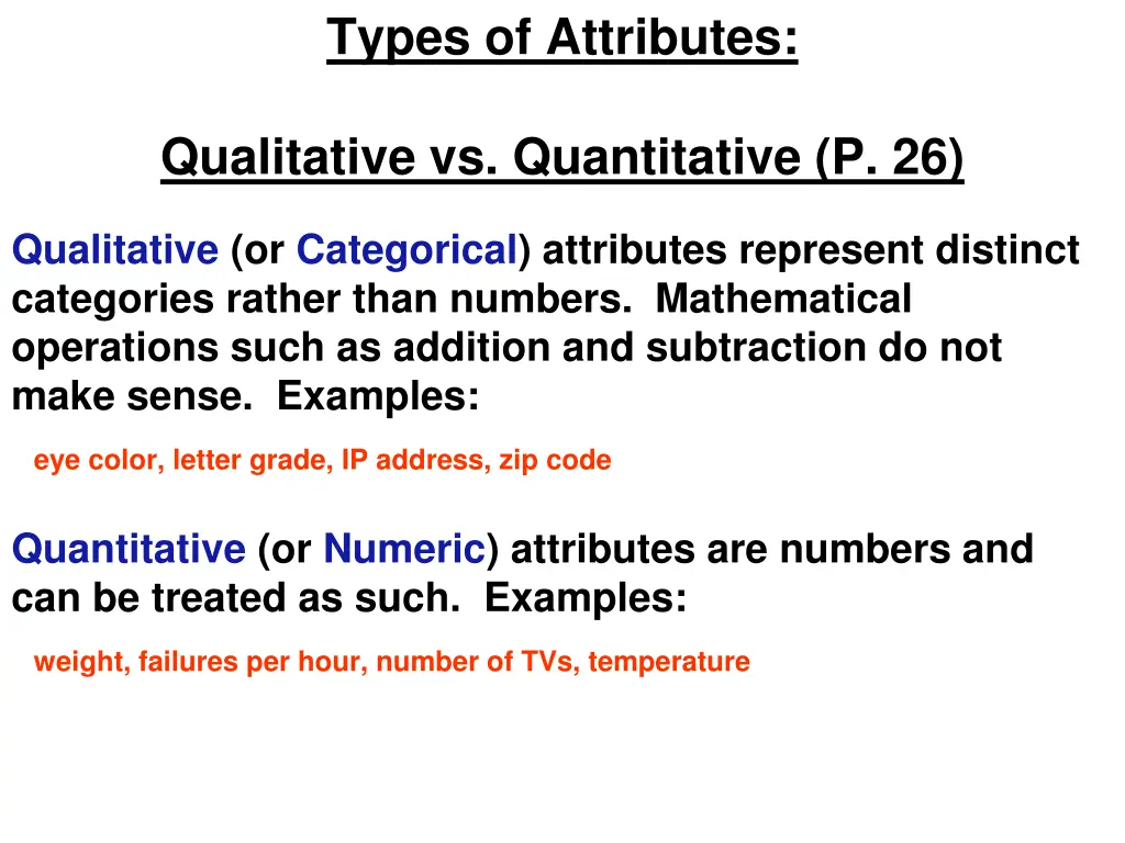 types of attributes