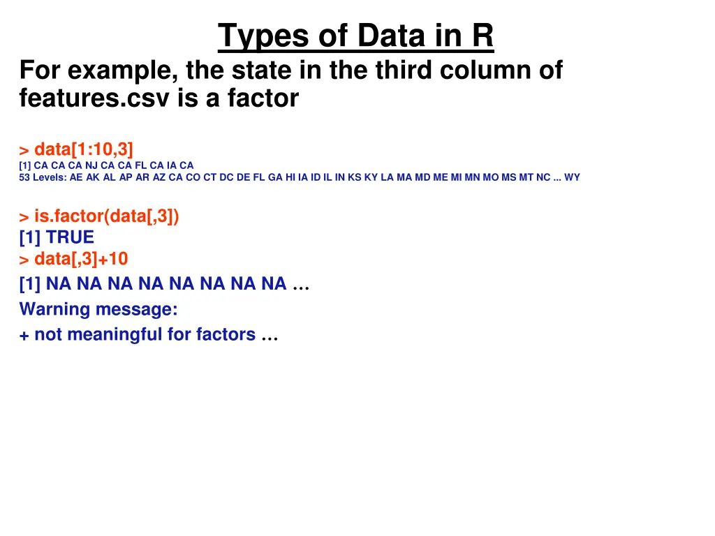 types of data in r 1