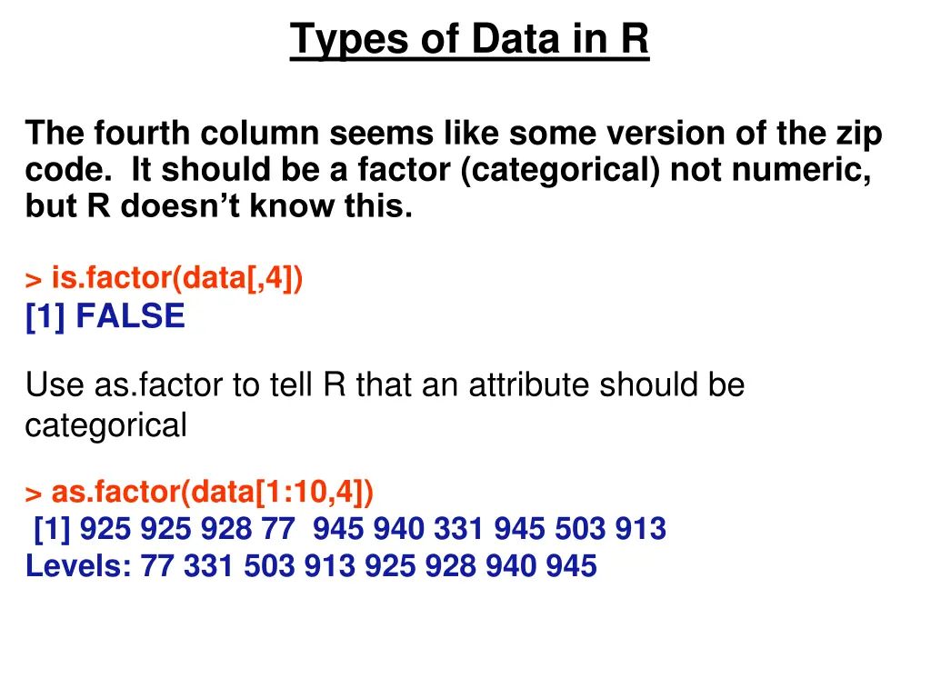 types of data in r 2