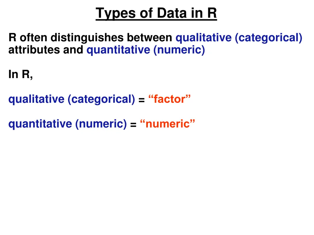 types of data in r