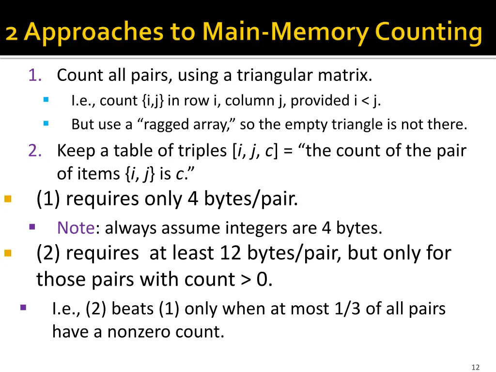 1 count all pairs using a triangular matrix