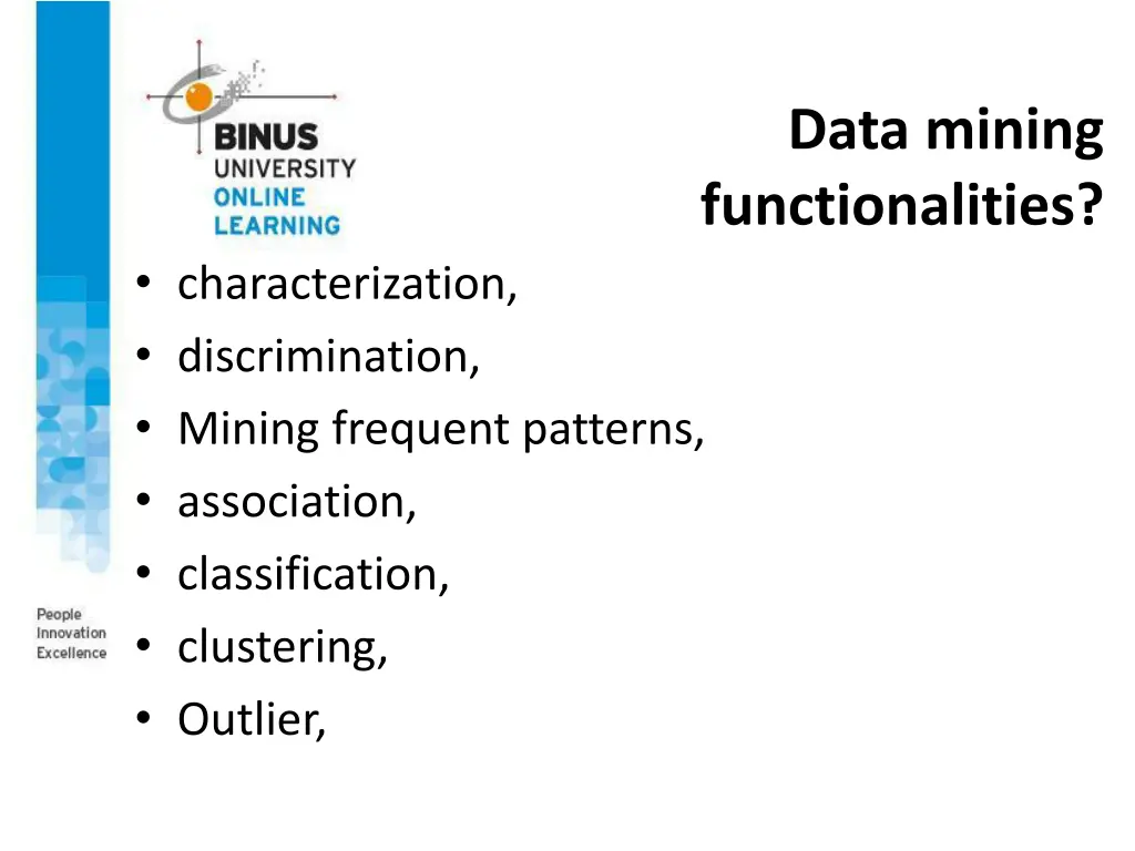 data mining functionalities