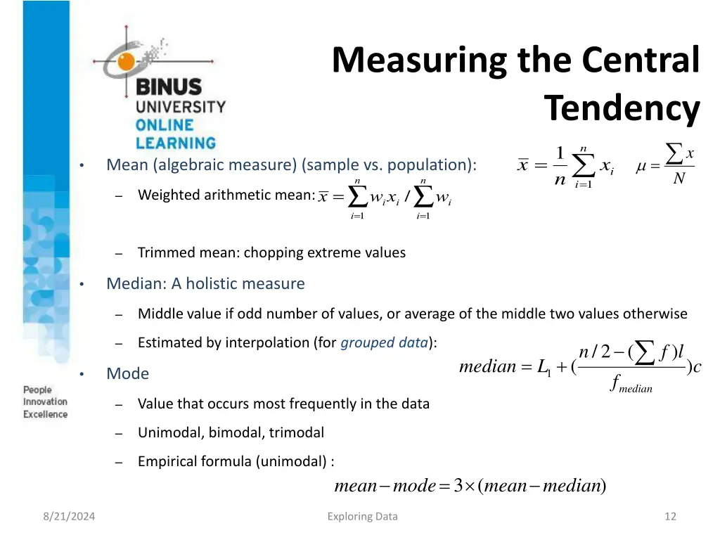 measuring the central