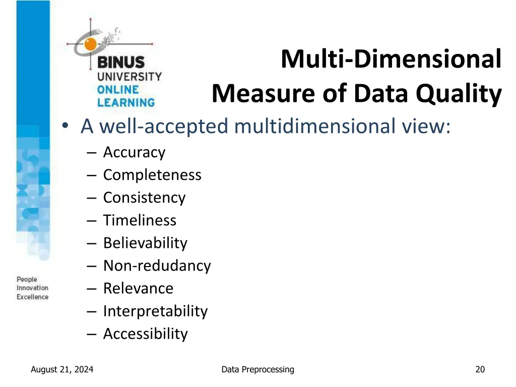 multi dimensional measure of data quality