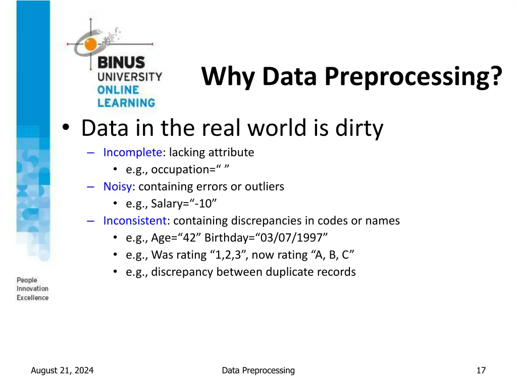 why data preprocessing