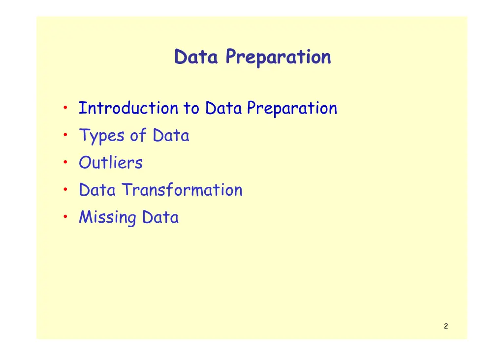 data preparation