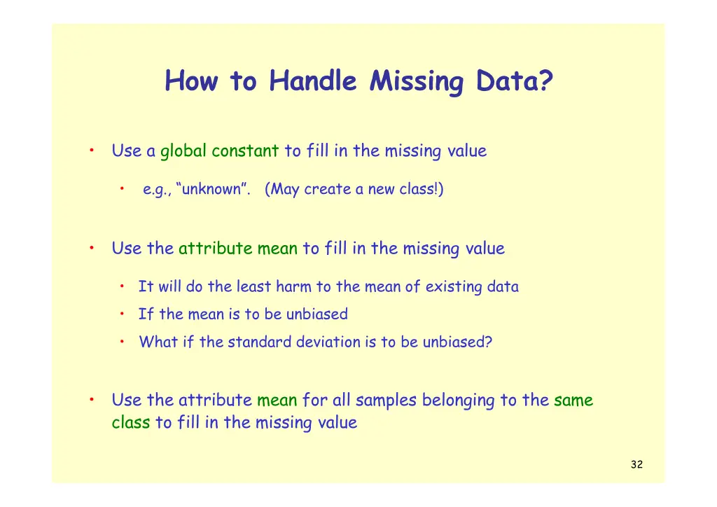 how to handle missing data 1