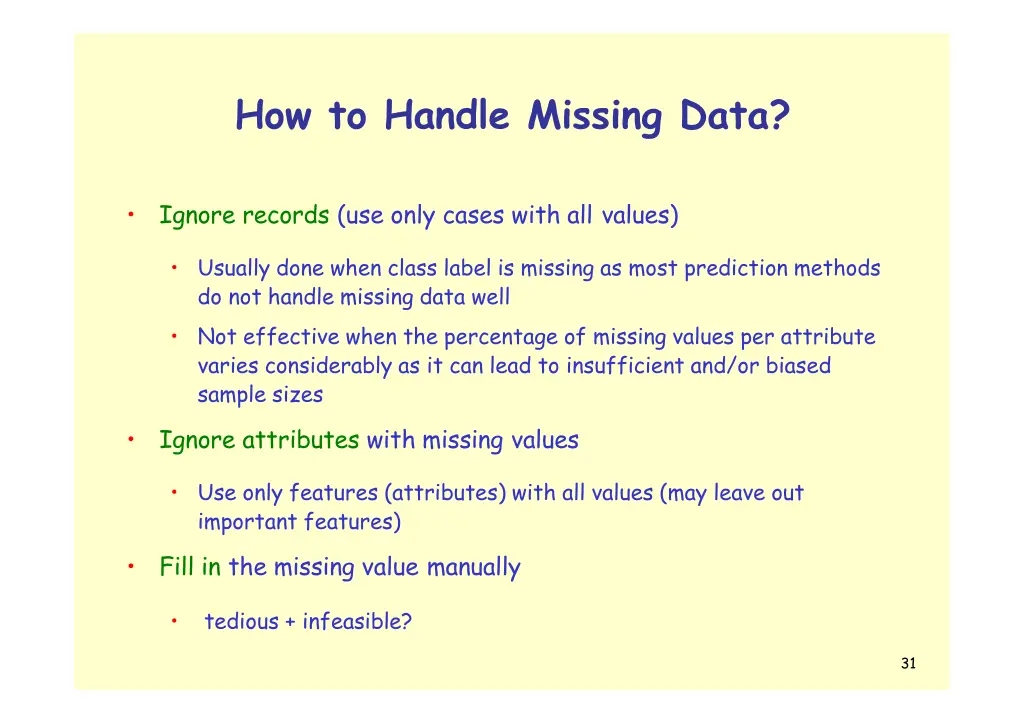 how to handle missing data