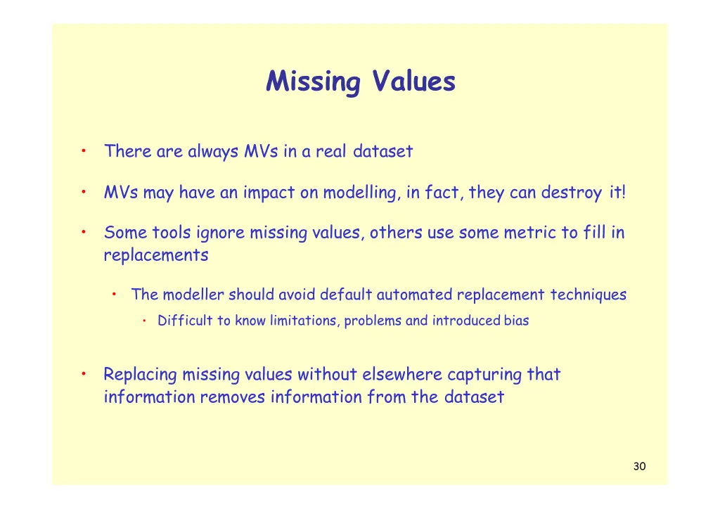 missing values