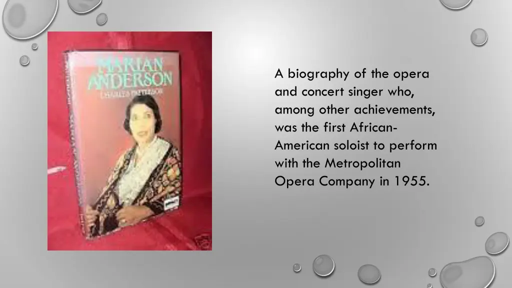 a biography of the opera and concert singer