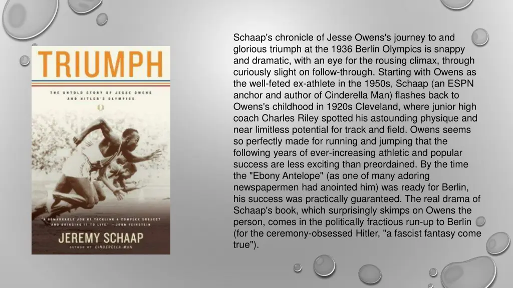 schaap s chronicle of jesse owens s journey